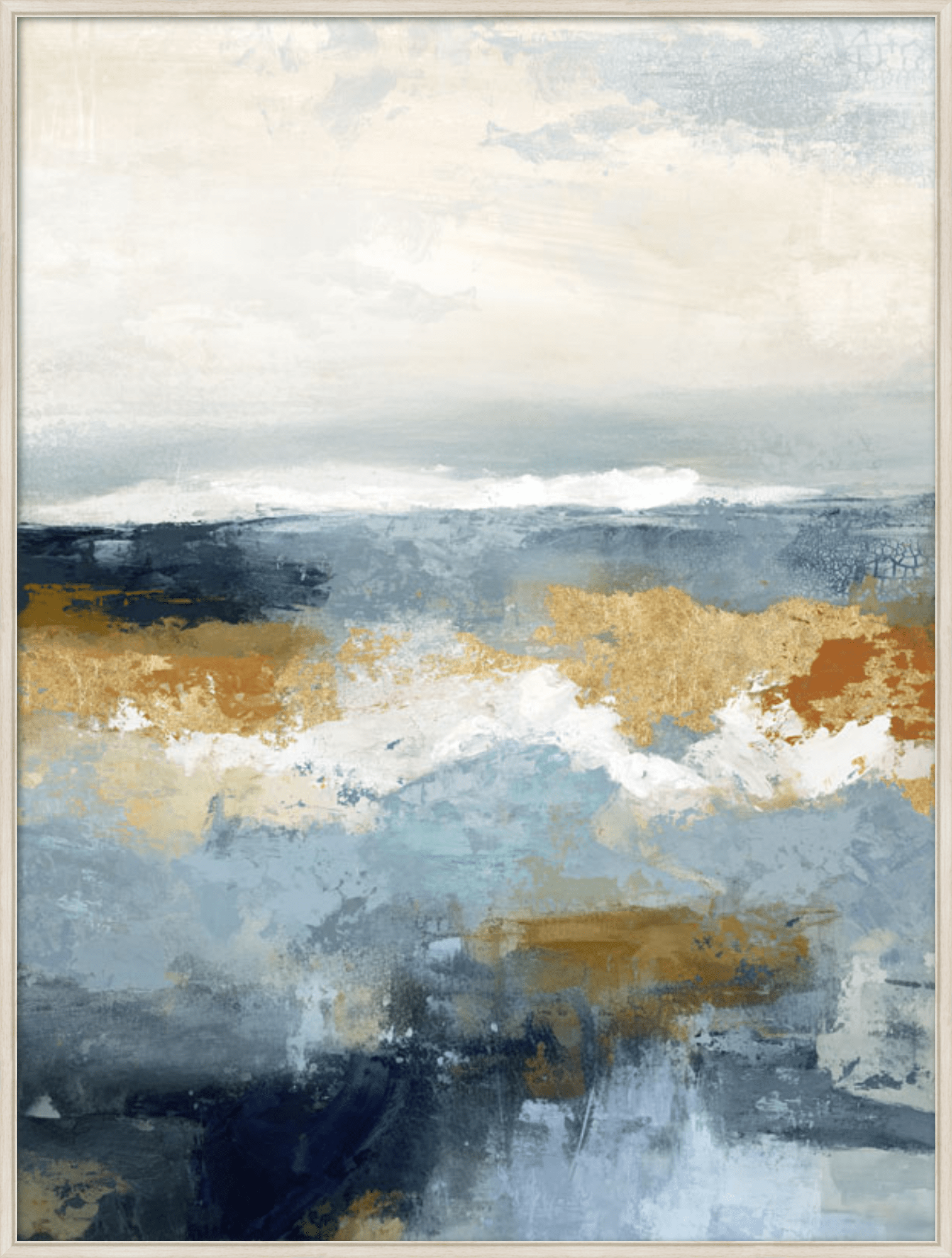 Golden Shoreline Framed Canvas - Paramount Mirrors and PrintsPMM-WF-013Framed Canvas