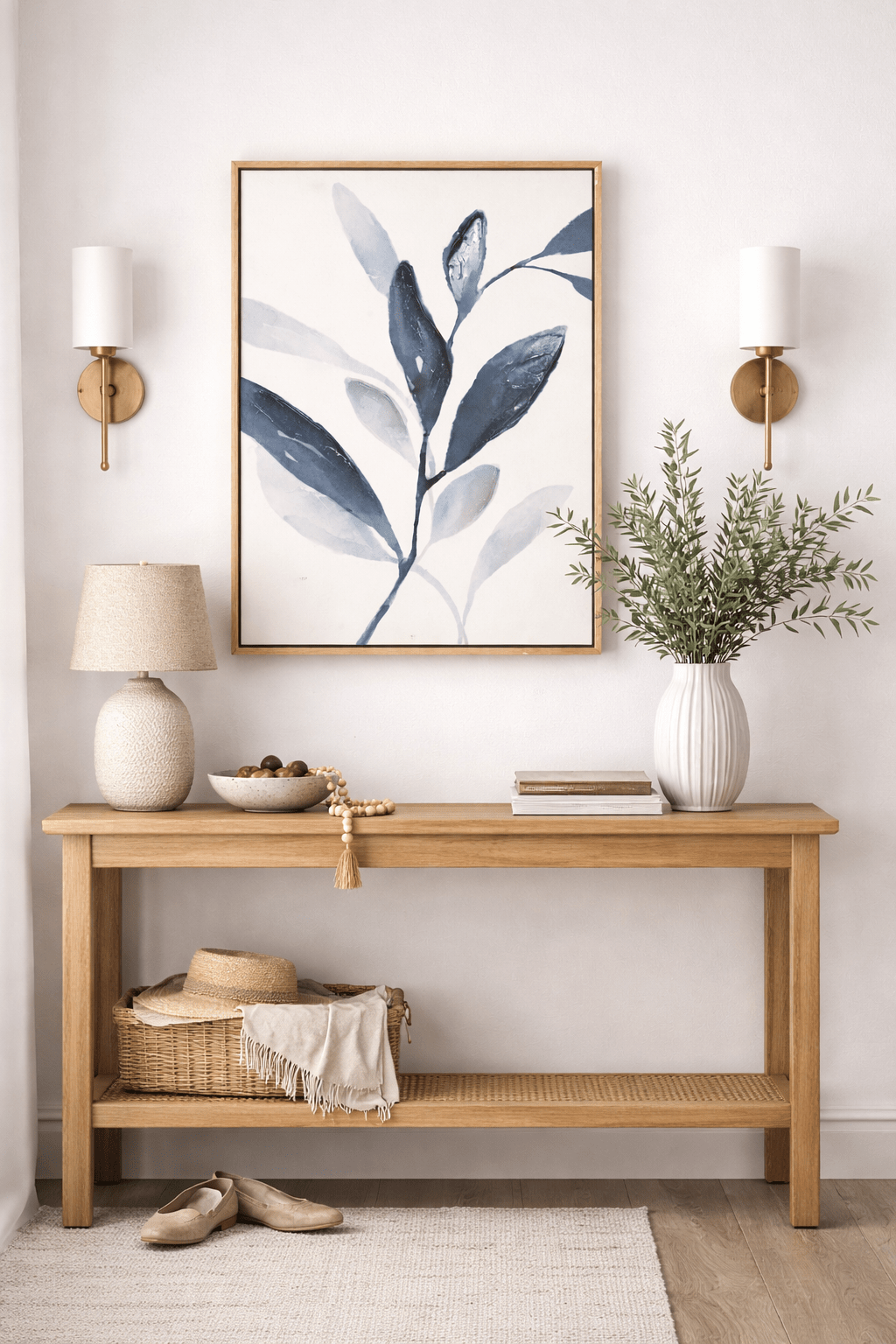 Indigo Stem II Framed Canvas - Paramount Mirrors and PrintsPMM-WF-008Framed Canvas