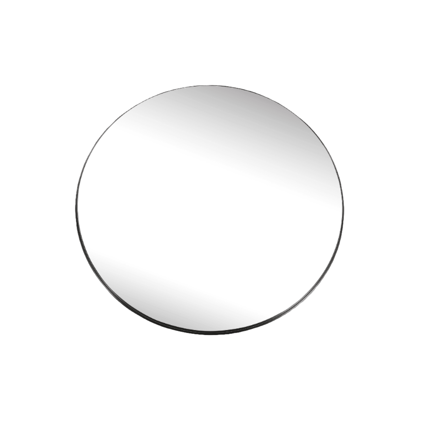 Medium metal round mirror with industrial design, 600mm diameter for stylish home decor.