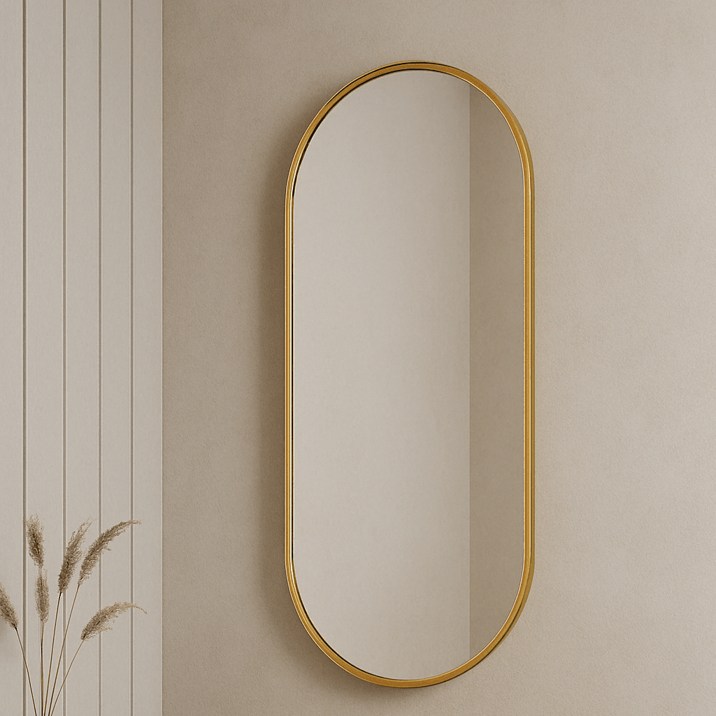Slanted Edge Pill Framed Aluminium Mirror - 440 x 995mm - Paramount Mirrors and PrintsPMM-PLM4499A282-GLD0759649674805Mirror