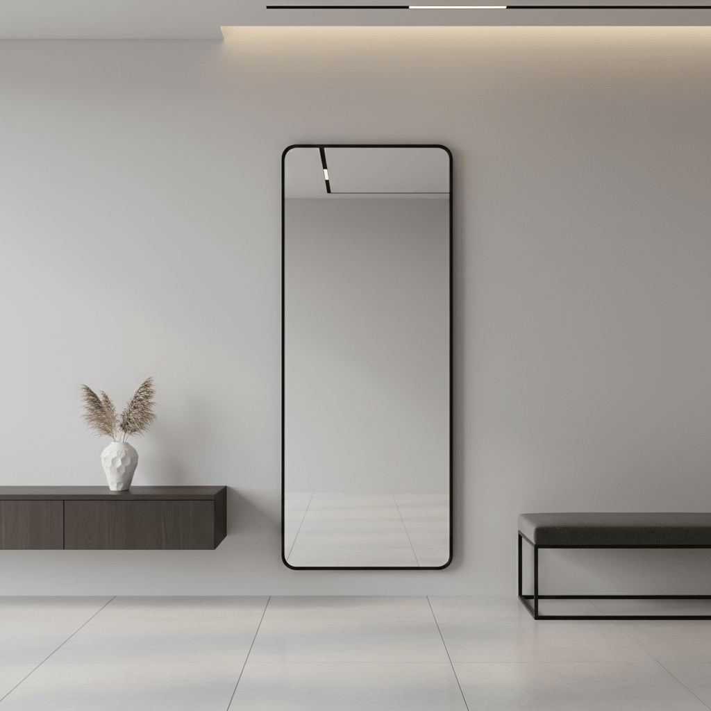 Style Essentials Aluminium Frame Mirror Large Black - 1600 x 600 - Paramount Mirrors and PrintsPMM-RR60160A-B0737186906948Decorative Mirrors