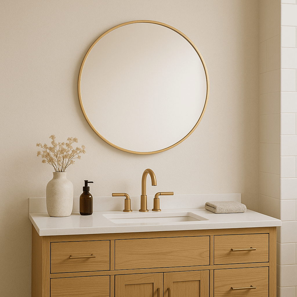 Style Essentials Aluminium Round Mirror 800mm - Paramount Mirrors and PrintsPMM-25008-GLDRound Mirrors