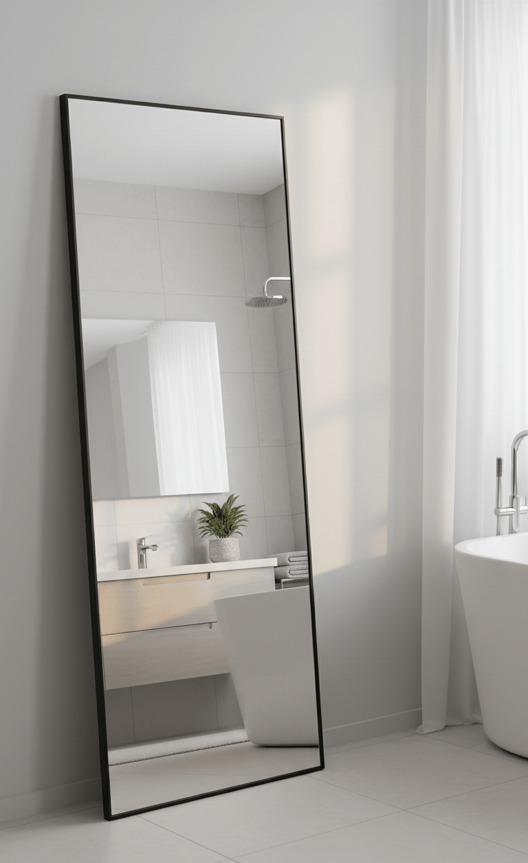 Style Essentials Solace Leaning Mirror – Black -1930 x 760mm - Paramount Mirrors and PrintsPMM-25009-BLKLeaning Mirror
