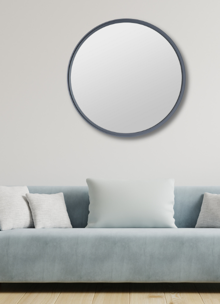 Lily Round Floating Mirror - Grey - Paramount Mirrors and Prints