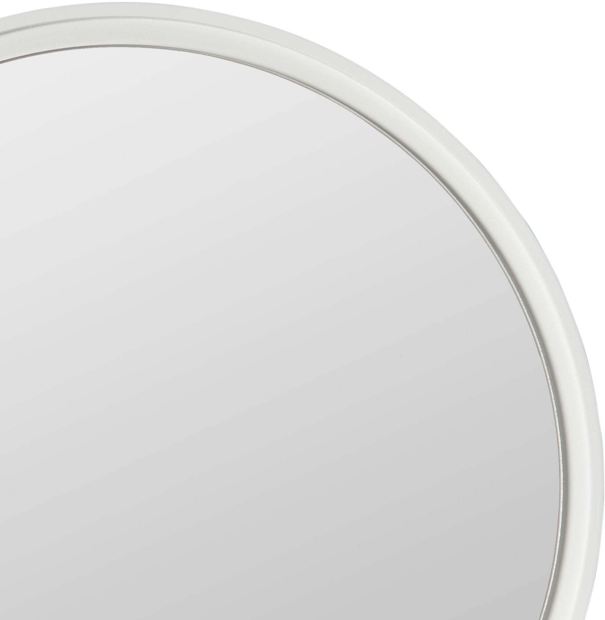 Round mirror with white frame