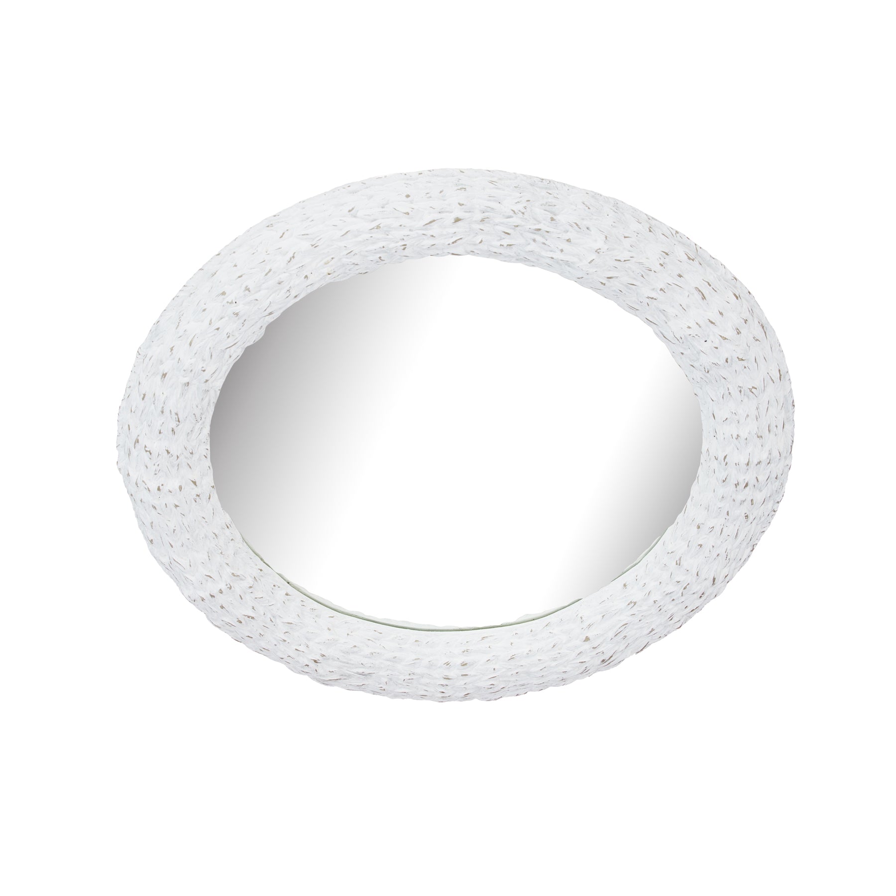 Wicker Round Mirror - White - Paramount Mirrors and Prints