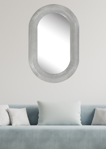Willow Wave Mirror - Grey - Paramount Mirrors and Prints