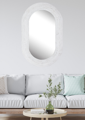 Willow Wave Mirror - White Wash - Paramount Mirrors and Prints