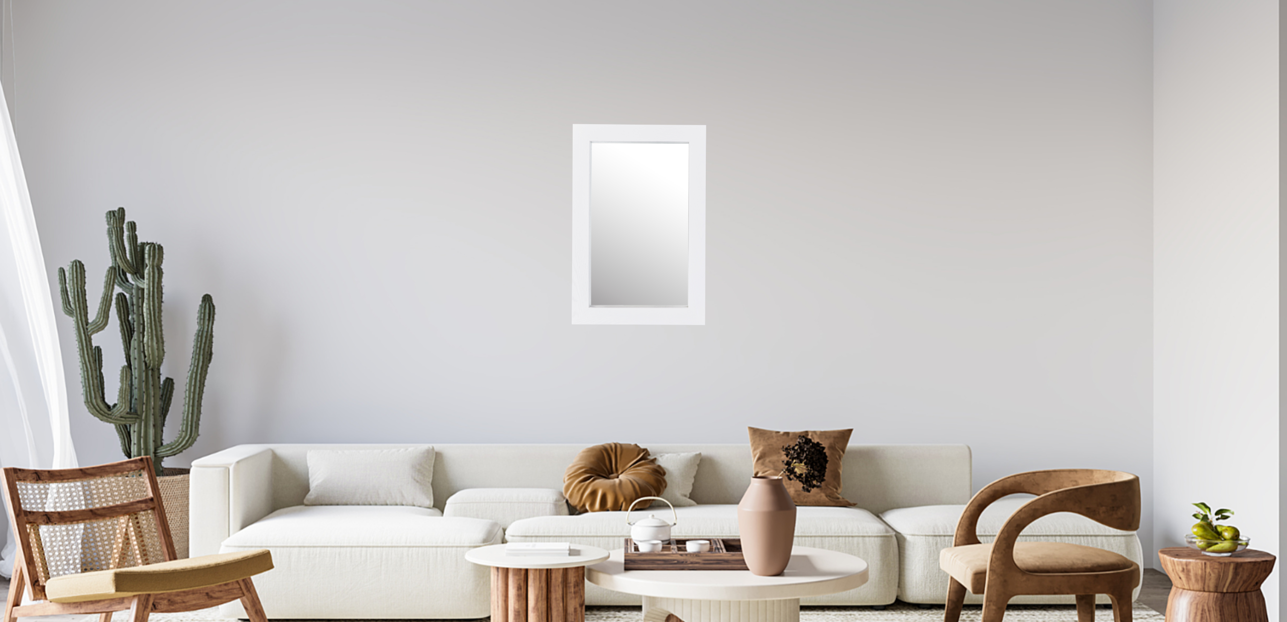 Artic Mirror Small - White Finish - Paramount Mirrors and Prints